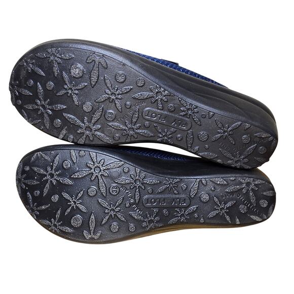 Fly Flot Clogs Blue Mesh SlipOn Slides Mules Made Italy Women Size 7.5 Worn 1x - Picture 7 of 8